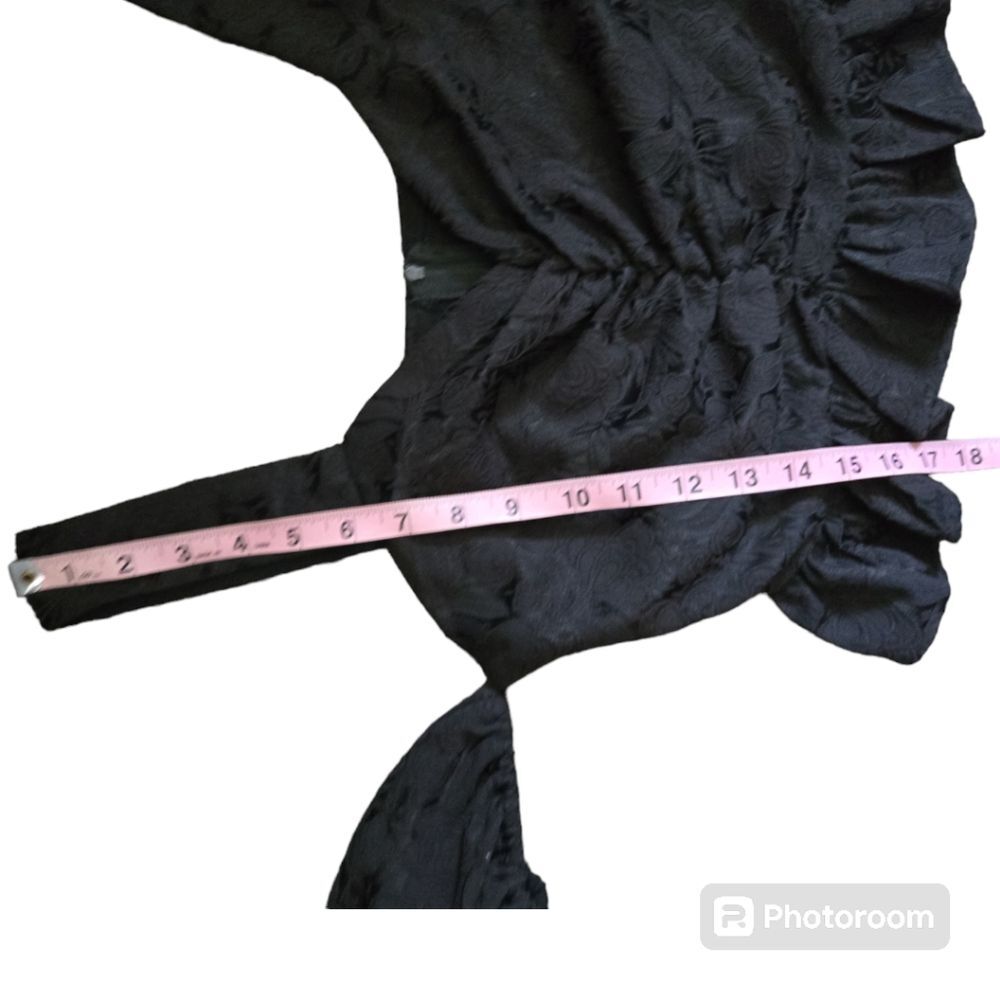 Jacquard Cold Shoulder Puff Sleeve Top - 4 - Picture 7 of 8